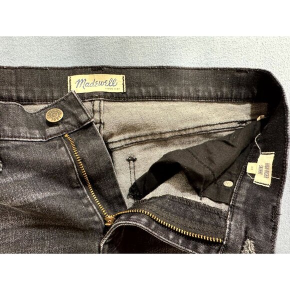 Madewell Women's Vintage 1937 Skinny Jeans High Riser Distressed Black Size 28 - Picture 3 of 11